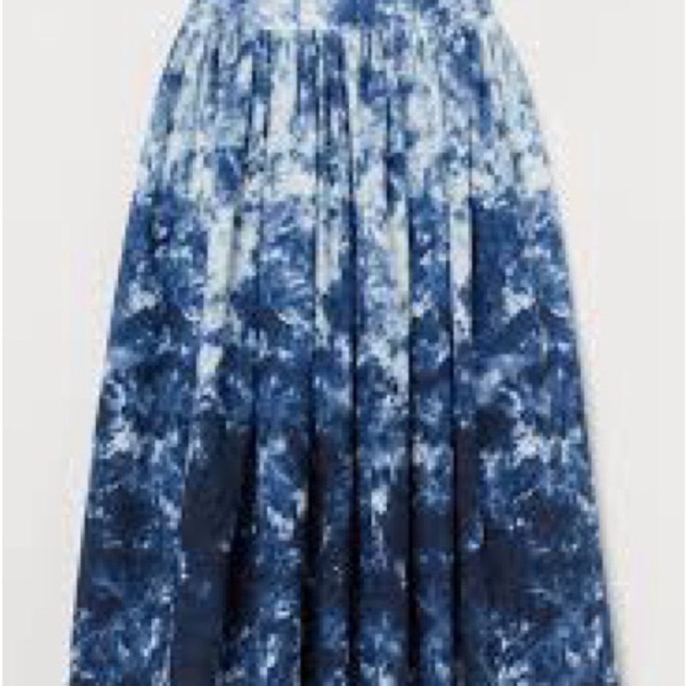 H&M Blue and White A-Line Skirt